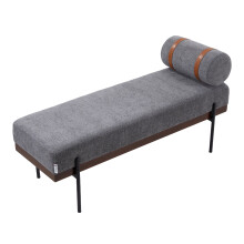 (Dark Grey) Upholstered Bench with a Removable Pillow