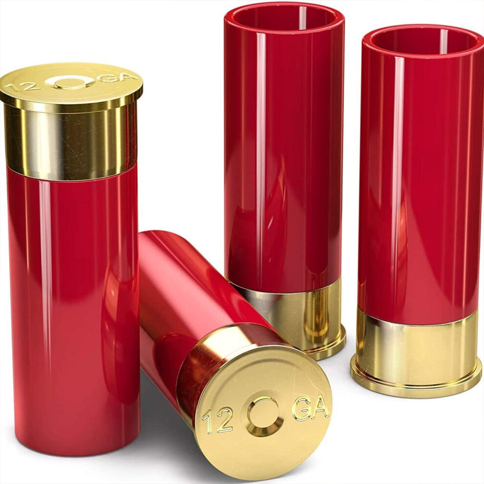12GA Shot Glass Set: Bullet Shape Wine Glasses, 4PCS