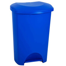 1 x Blue 50L Recycling Utility Waste Pedal Bin For Home & Office Use