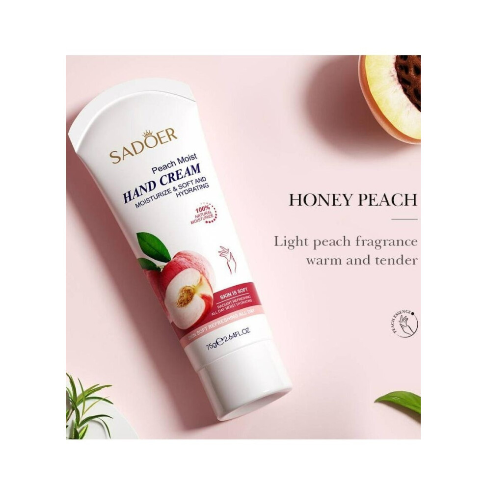 Peach/Cream Sadoer Extract Moisturizing Hand |Hydrating Autumn & Winter Hand For Soft, Nourished Hands 75G