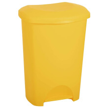1 x Yellow 50L Recycling Utility Waste Pedal Bin For Home & Office Use