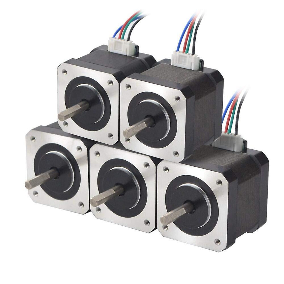 5 Pack Nema 17 Stepper Motor 45nm 1.5a 12v 39mm 4 Leads 1m 1.8 For 3d Printers