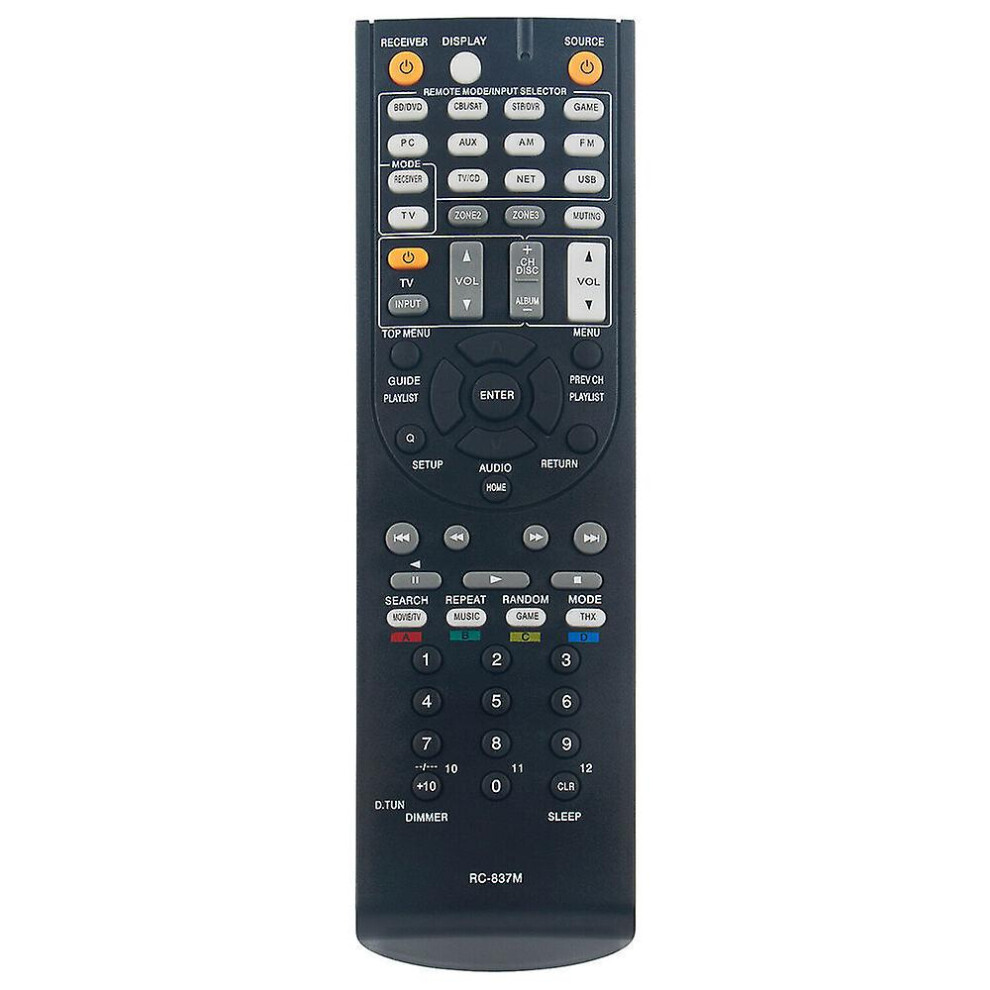 Rc-837M For Onkyo Av Receiver Remote Control Tx-Nr818 Tx-Nr616 8994439686756