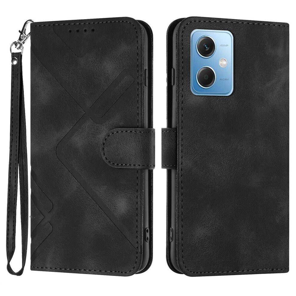 (Black) Case For Xiaomi Redmi Note 12 5G Cover Magnetic Flip Wallet Leather Compatible With Xiaomi Redmi Note 12 5G Cover Black 8994439690159