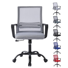 (Light grey) Adjustable Swivel MESH Chair with Cushion&Support