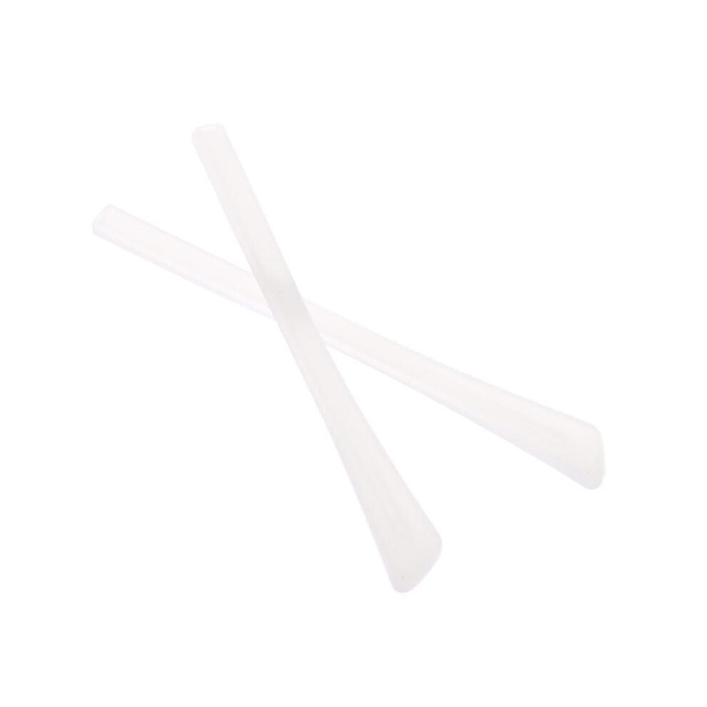 White (White) Soft Silicone Anti Slip Eyeglasses Glasses Temple Tips Accessories Square Hole