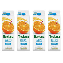 Tropicana Smooth Orange Juice, 4 x 900ml