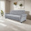 (Grey) Velvet Sofa Bed 225CM 3 Seat Click Clack Sofa 3