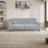 (Grey) Velvet Sofa Bed 225CM 3 Seat Click Clack Sofa 4