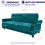 (Grey) Velvet Sofa Bed 225CM 3 Seat Click Clack Sofa 7