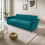 (Green) Velvet Sofa Bed 225CM 3 Seat Click Clack Sofa 7