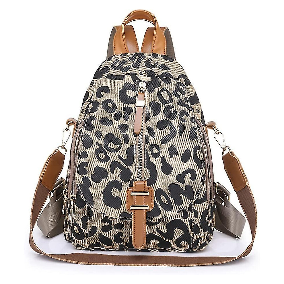 (Single Zipper) Leopard Print Backpack For Women Pu Leather Cheetah Print Shoulder Daypack Leopard Satchel Backpack With Handle Multipurpose-image-OPC-PFWRTDH-NEW