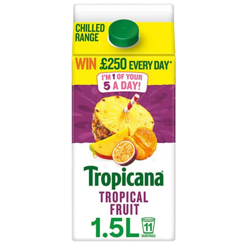 Tropicana Tropical Fruit Juice, 2 x 1.5L 1