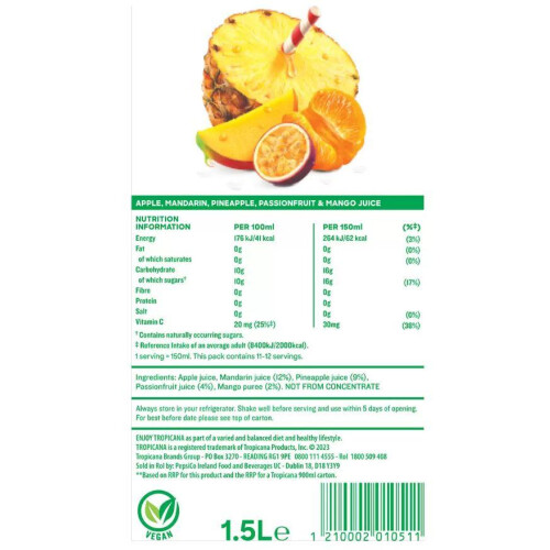 Tropicana Tropical Fruit Juice, 2 x 1.5L 2