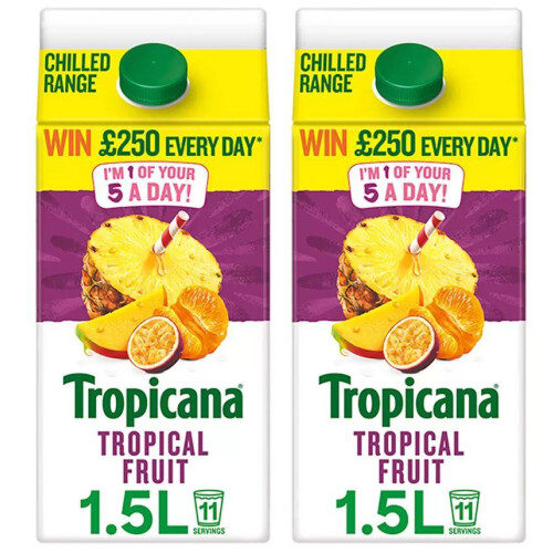 Tropicana Tropical Fruit Juice, 2 x 1.5L