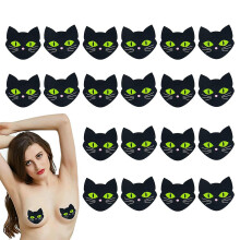 (No night light, style style1) 10 Pairs Nipple Cover Self Adhesive Noctilucent Breast Pasties Disposable Cat Nipple Covers
