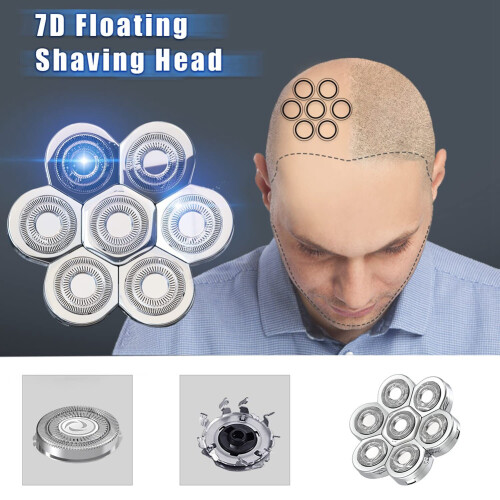 7D Electric Shaver Replacement Head Floating Beard Shaver Blade Head 2