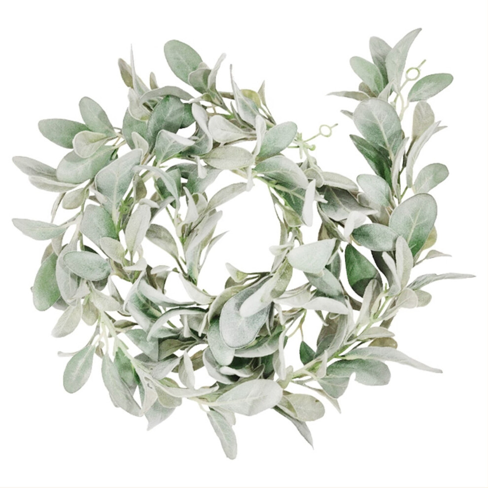 Artificial Flocked Lambs Ear Garland - for Farmhouse Mantel Decor-image-OPC-PFWRY5F-NEW