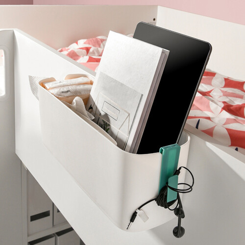 Bedside Bed Shelf to Storage Remotes Cellphone Charging Accessories-B 1