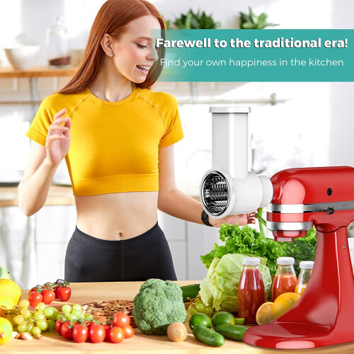 Fresh Prep Vegetable Slicer for Kitchenaid Mixer, with Cleaning Brush 2