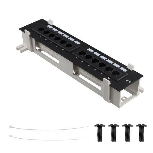 Κιτ εργαλείων δικτύου 12 θυρών CAT6 Patch Panel RJ45 με βάση τοίχου 1