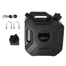 5L Black Fuel Tank Motorcycle Spare Petrol Oil Tank with Lock & Key