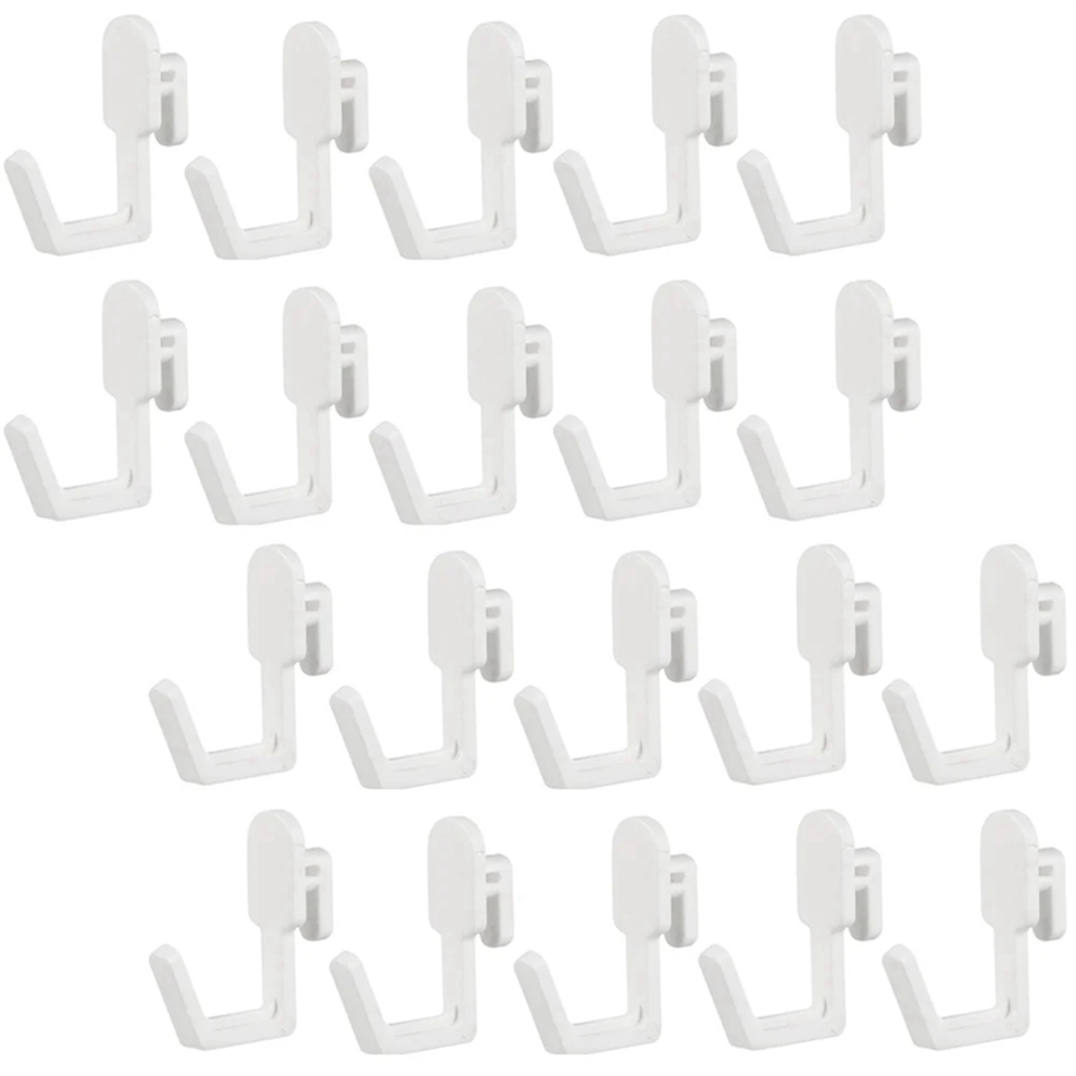 24Pcs Pegboard Hooks J Shape Pegboard Hook Peg Board Tool Parts-White 4763603002258