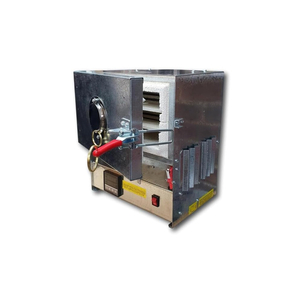 TABLE-TOP ELECTRIC KILN 1000C/1832F, 2 SHELVES, QUARTZ WINDOW, UK PLUG