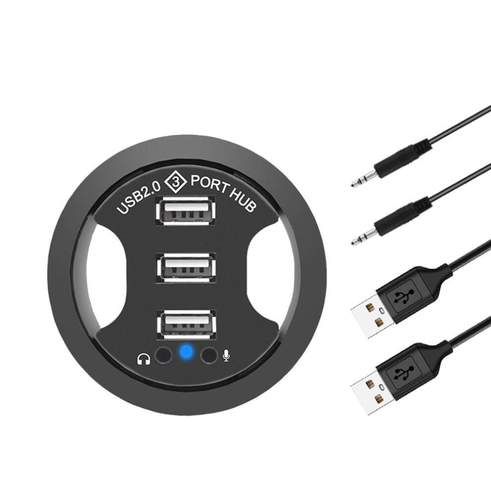 Usb Hub Usb 2.0 Desktop Grommet Usb 2.0 Hub Audio Desk Mount 4763603010635
