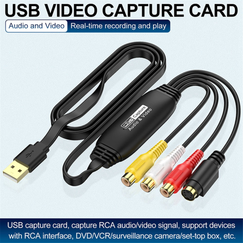 USB Video Capture VHS to Digital Converter USB 2.0 Audio Capture Card 1