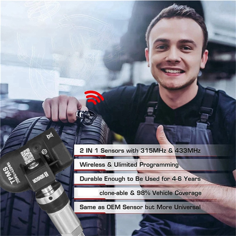 8Pcs Programmable Tpms Mx Sensor 315Mhz+433Mhz Tire Pressure Sensor 4763603008090