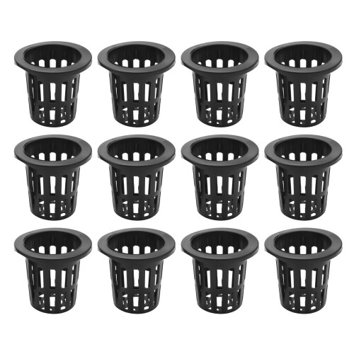 100 Pack 2.36 Inch Cups Slotted Mesh Wide Lip Filter Plant Net Pot