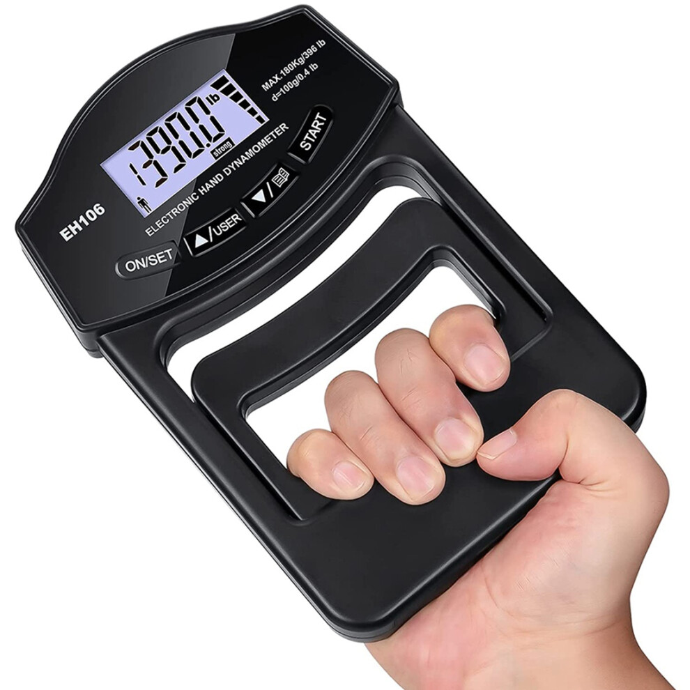 Testeur de force de préhension, 396Lbs/180Kg Digital Hand Grip Strength Meter