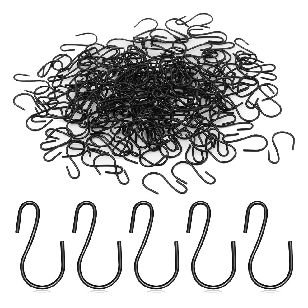 120Pcs 1-Inch Mini S-Shaped Hook, S-Shaped Hook, For Crafts(Black) 4763603035348