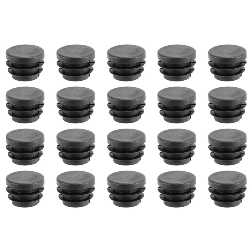 Blanking End Caps Round Tube Insert Cover 19Mm Dia 20 Pcs Black 4763603040533