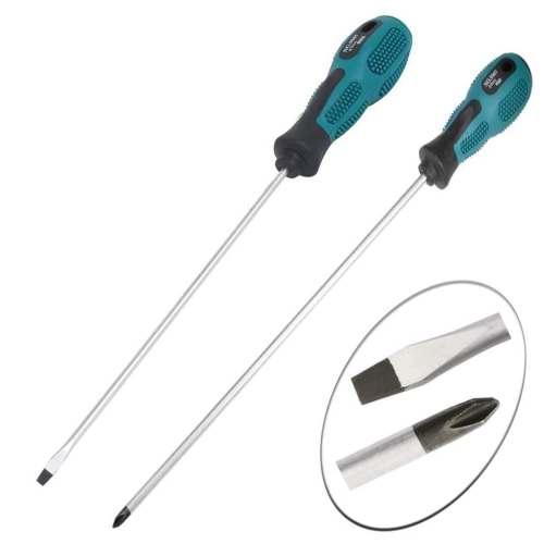 2 Packs 12 Inches Long Slotted and Phillips Flat Blade Screwdriver 2