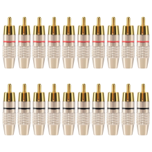 20 Pcs RCA Plug Audio Video Locking Cable Connector Gold Plated