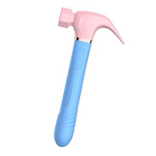 (Bright Light Blue) 2 Color Hammer-shape Vibrating Tool Women Erotic Product Electric Stimulator Stick For Massaging Free Shipping