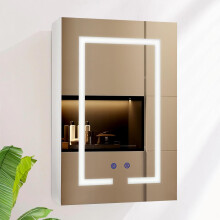 AxisFurn Badezimmer-Spiegelschrank mit LED-Beleuchtung
