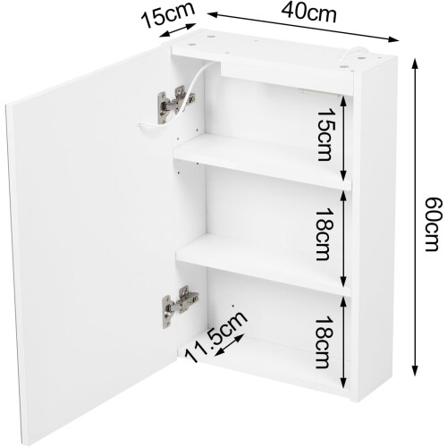 AxisFurn Badezimmer-Spiegelschrank mit LED-Beleuchtung 1