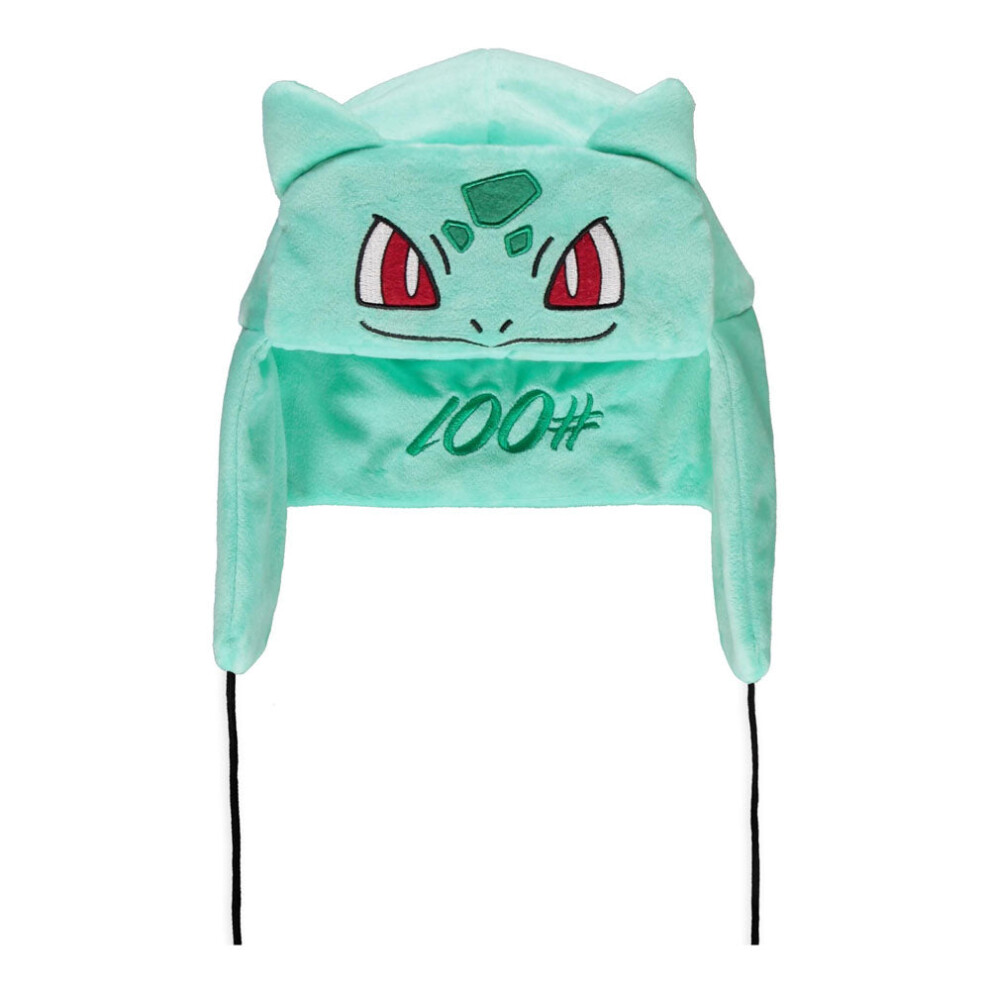 Pokémon (58) Pokemon Bulbasaur 100# Novelty Trapper Hat, (Nh323512pok) Green
