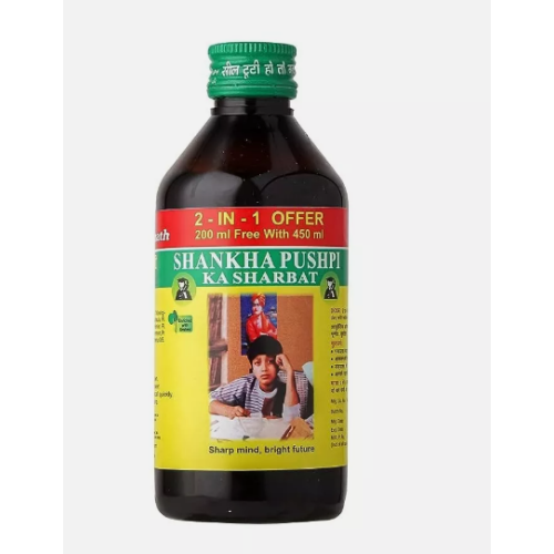 Baidyanath Shankhpushpi Syrup 450+200ml Free Helps in Mental Weakness