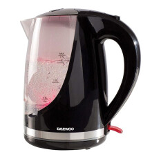 Daewoo Colour Changing 1.7L Jug Kettle 360 Swivel Base 3000 W Black - SDA1666
