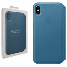 Genuine Apple iPhone XS Max Leather Wallet Folio Flip Case Cover Cornflower Blue
