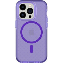 Case for iPhone 14 Pro Tech21 EVO CHECK + Tempered Glass Screen Protector Purple