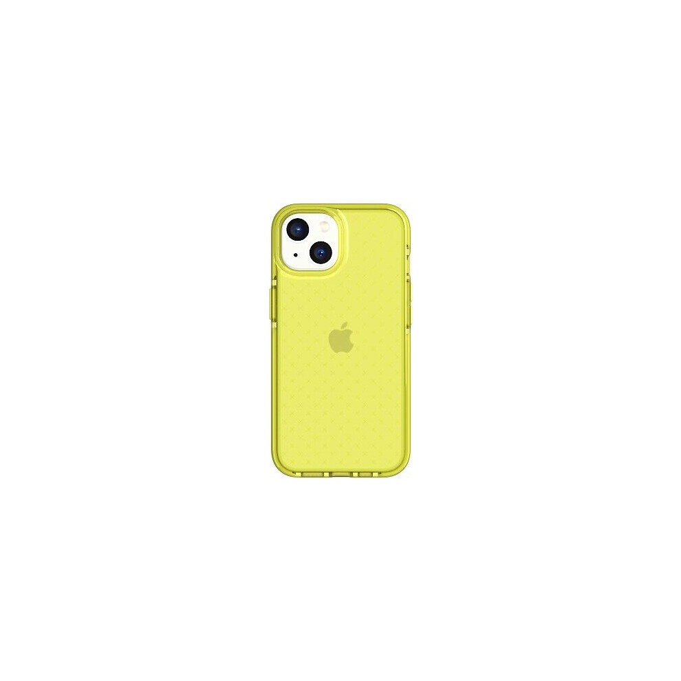 Case for Apple iPhone 14 Evo Check Acid Yellow Tech21 + Tempered Glass