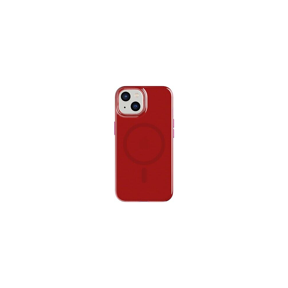 Tech21 Liquid Silicone Case for iPhone 15 PLUS Magsafe Compatible Red Pink Tint