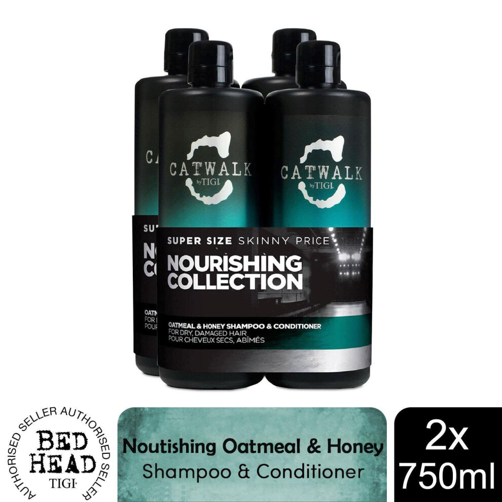 Bed Head by TIGI Shampoo & Conditioner Oatmeal & Honey Duo with Pump 750ml[Buy 2]