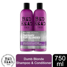 Bed Head TIGI Dumb Blonde Shampoo & Conditioner for Coloured Hair, 750ml Duo