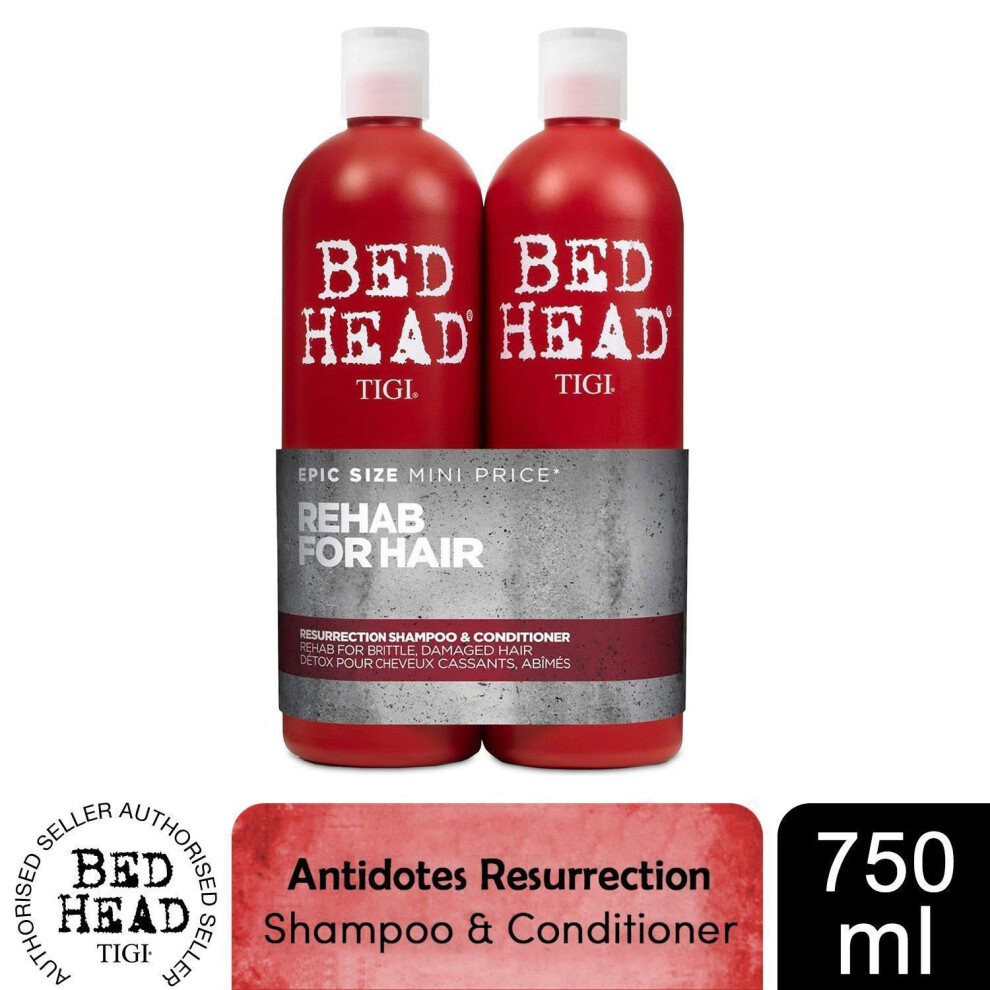 Bed Head TIGI Urban Antidotes Resurrection Shampoo and Conditioner, 750ml Duo